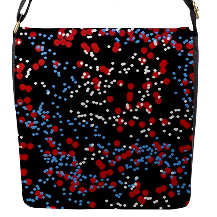 Multicolored Bubbles Motif Abstract Pattern Flap Closure Messenger Bag (S)