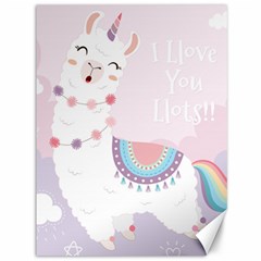 Cute-llama-unicorn-rainbow-floating-sky 38350-386 Canvas 36  X 48  (unframed) by myllamagirl