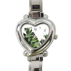 Green Banana Leaves Heart Italian Charm Watch by goljakoff