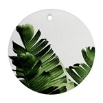 Green banana leaves Round Ornament (Two Sides) Back