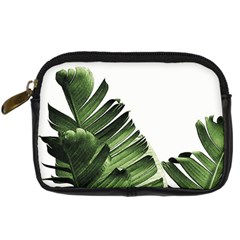 Green Banana Leaves Digital Camera Leather Case by goljakoff