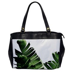 Green Banana Leaves Oversize Office Handbag by goljakoff