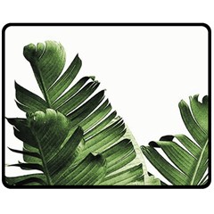 Green Banana Leaves Fleece Blanket (medium)  by goljakoff