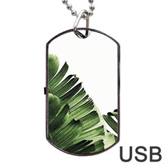 Green Banana Leaves Dog Tag Usb Flash (two Sides) by goljakoff