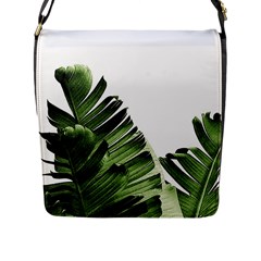 Green Banana Leaves Flap Closure Messenger Bag (l) by goljakoff