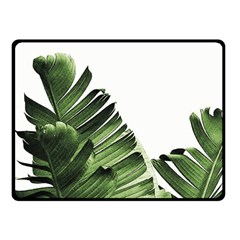 Green Banana Leaves Double Sided Fleece Blanket (small)  by goljakoff