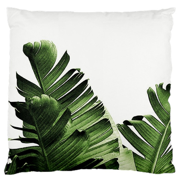 Green banana leaves Large Flano Cushion Case (Two Sides)