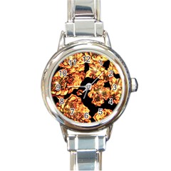 Copper Floral Round Italian Charm Watch by Janetaudreywilson