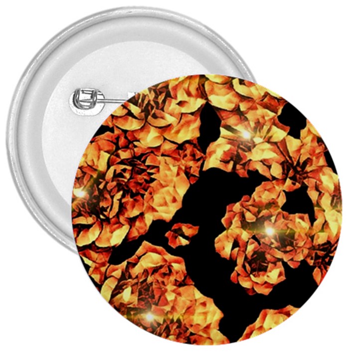 Copper Floral 3  Buttons