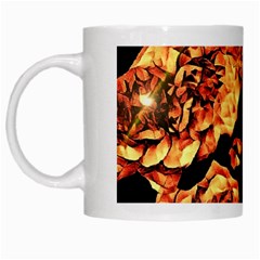 Copper Floral White Mugs