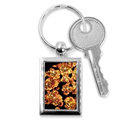 Copper Floral Key Chain (Rectangle)