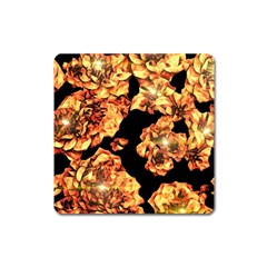 Copper Floral Square Magnet