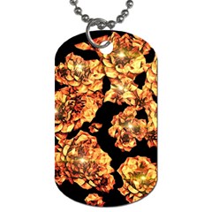 Copper Floral Dog Tag (one Side) by Janetaudreywilson