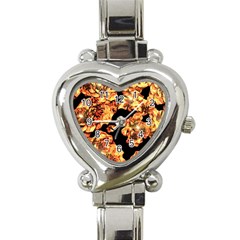 Copper Floral Heart Italian Charm Watch by Janetaudreywilson