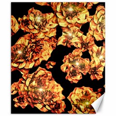 Copper Floral Canvas 8  X 10  by Janetaudreywilson