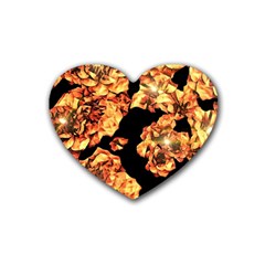 Copper Floral Rubber Coaster (Heart) 