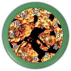 Copper Floral Color Wall Clock