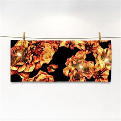 Copper Floral Hand Towel by Janetaudreywilson