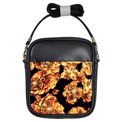 Copper Floral Girls Sling Bag