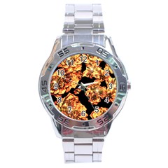 Copper Floral Stainless Steel Analogue Watch by Janetaudreywilson