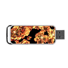 Copper Floral Portable Usb Flash (two Sides) by Janetaudreywilson