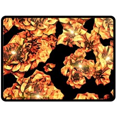 Copper Floral Double Sided Fleece Blanket (large)  by Janetaudreywilson