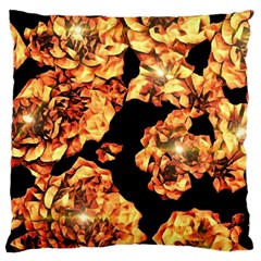 Copper Floral Large Flano Cushion Case (two Sides) by Janetaudreywilson