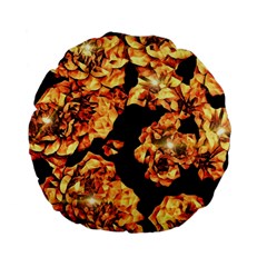 Copper Floral Standard 15  Premium Flano Round Cushions