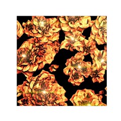 Copper Floral Small Satin Scarf (square) by Janetaudreywilson