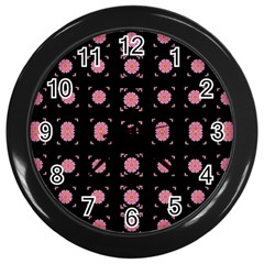 Flowers From The Summer Still In Bloom Wall Clock (black) by pepitasart