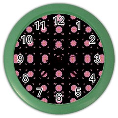 Flowers From The Summer Still In Bloom Color Wall Clock by pepitasart