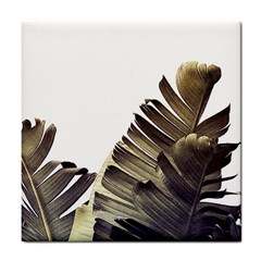 Vintage Banana Leaves Tile Coaster by goljakoff