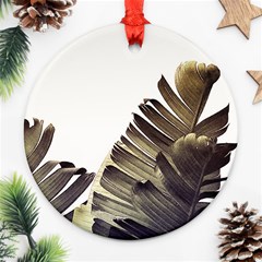 Vintage Banana Leaves Ornament (round) by goljakoff