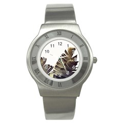 Vintage Banana Leaves Stainless Steel Watch by goljakoff