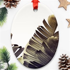 Vintage Banana Leaves Oval Ornament (two Sides) by goljakoff