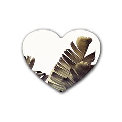 Vintage Banana Leaves Heart Coaster (4 Pack)  by goljakoff