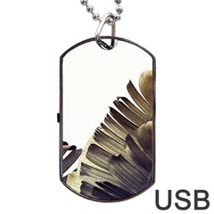 Vintage Banana Leaves Dog Tag Usb Flash (two Sides) by goljakoff