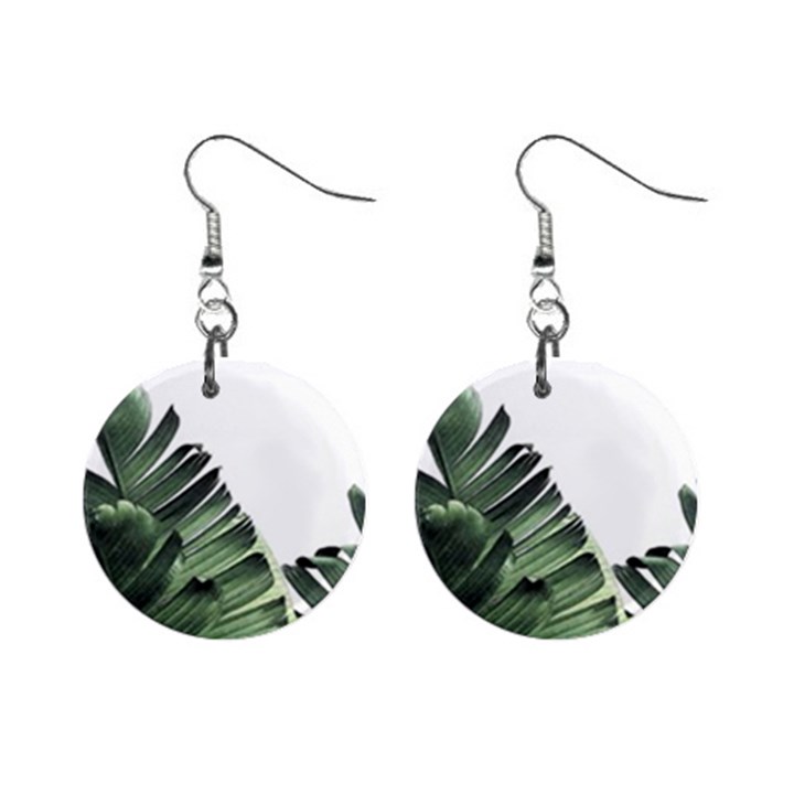 Banana leaves Mini Button Earrings