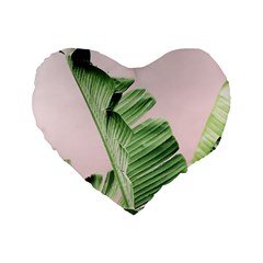 Palm Leaf Standard 16  Premium Heart Shape Cushions by goljakoff