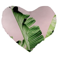 Palm Leaf Large 19  Premium Heart Shape Cushions by goljakoff