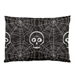 Skull And Spider Web On Dark Background Pillow Case (Two Sides) Back