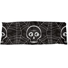 Skull And Spider Web On Dark Background Body Pillow Case Dakimakura (two Sides) by FloraaplusDesign