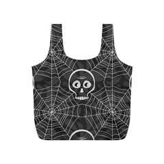 Skull And Spider Web On Dark Background Full Print Recycle Bag (s) by FloraaplusDesign