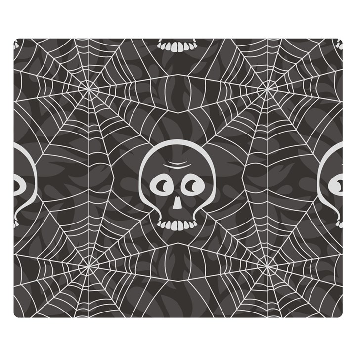 Skull And Spider Web On Dark Background Double Sided Flano Blanket (Small) 