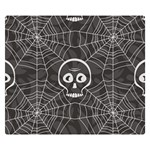 Skull And Spider Web On Dark Background Double Sided Flano Blanket (Small)  50 x40  Blanket Back