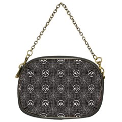 Skull And Spider Web On Dark Background Chain Purse (one Side)