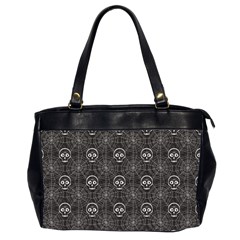 Skull And Spider Web On Dark Background Oversize Office Handbag (2 Sides)