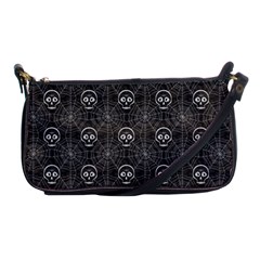 Skull And Spider Web On Dark Background Shoulder Clutch Bag