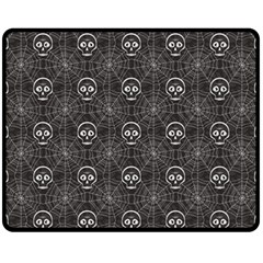 Skull And Spider Web On Dark Background Fleece Blanket (medium) 