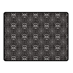 Skull And Spider Web On Dark Background Double Sided Fleece Blanket (small) 